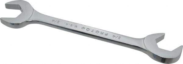 Proto - 3/4" Standard Open End Wrench - 7" OAL, Double End, Chrome Finish, 15° & 60° Head Angle - USA Tool & Supply