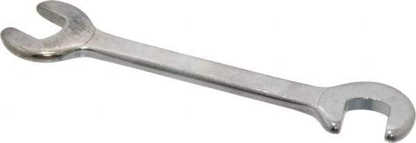 Proto - 7/16" Stubby Open End Wrench - 4-7/16" OAL, Double End, Satin Finish, 15° & 75° Head Angle - USA Tool & Supply