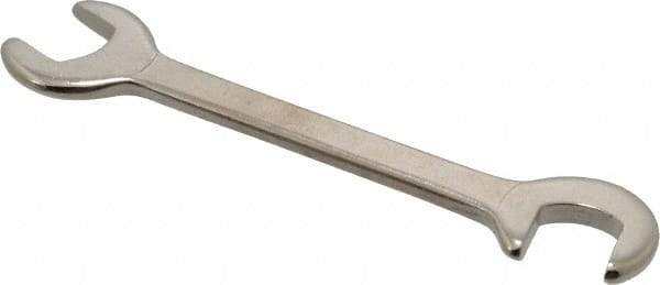 Proto - 1/2" Stubby Open End Wrench - 4-7/16" OAL, Double End, Satin Finish, 15° & 75° Head Angle - USA Tool & Supply