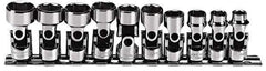 Proto - 10 Piece 3/8" Drive Standard Socket Set - 6 Points, 10 to 19mm, Metric Measurement Standard - USA Tool & Supply