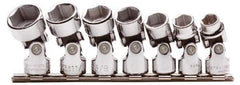 Proto - 7 Piece 3/8" Drive Standard Socket Set - 6 Points, 3/8 to 3/4", Inch Measurement Standard - USA Tool & Supply