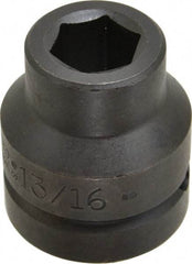 Proto - 1" Drive 13/16" Standard Impact Socket - 6 Points, 2-1/2" OAL - USA Tool & Supply