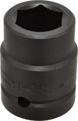 Proto - 1" Drive 1-1/8" Standard Impact Socket - 6 Points, 2-5/8" OAL - USA Tool & Supply