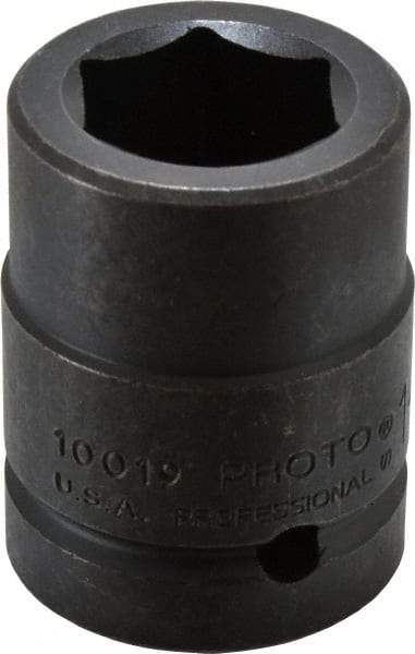Proto - 1" Drive 1-3/16" Standard Impact Socket - 6 Points, 2-5/8" OAL - USA Tool & Supply