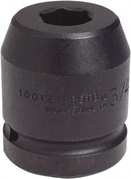 Proto - 1" Drive 1-1/2" Standard Impact Socket - 6 Points, 2-5/8" OAL - USA Tool & Supply