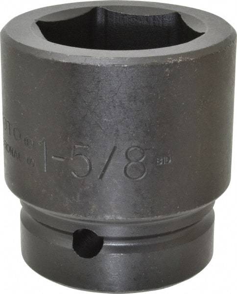 Proto - 1" Drive 1-5/8" Standard Impact Socket - 6 Points, 2-5/8" OAL - USA Tool & Supply