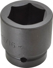 Proto - 1" Drive 1-11/16" Standard Impact Socket - 6 Points, 2-13/16" OAL - USA Tool & Supply