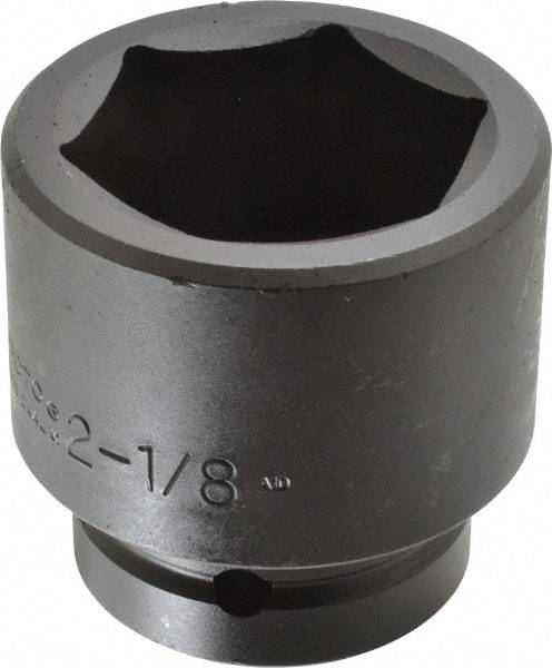 Proto - 1" Drive 2-1/8" Standard Impact Socket - 6 Points, 3-3/32" OAL - USA Tool & Supply