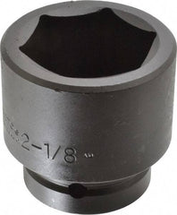Proto - 1" Drive 2-1/8" Standard Impact Socket - 6 Points, 3-3/32" OAL - USA Tool & Supply