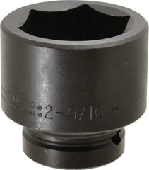 Proto - 1" Drive 2-5/16" Standard Impact Socket - 6 Points, 3-21/64" OAL - USA Tool & Supply