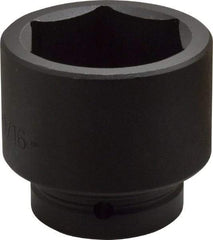 Proto - 1" Drive 2-9/16" Standard Impact Socket - 6 Points, 3-1/2" OAL - USA Tool & Supply