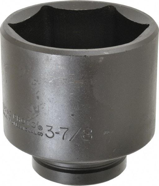 Proto - 1" Drive 3-7/8" Standard Impact Socket - 6 Points, 5" OAL - USA Tool & Supply