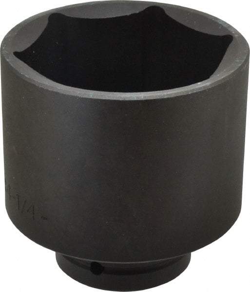 Proto - 1" Drive 4-1/4" Standard Impact Socket - 6 Points, 5-1/2" OAL - USA Tool & Supply