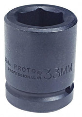 Proto - 1" Drive 27mm Standard Impact Socket - 6 Points, 2-7/16" OAL - USA Tool & Supply