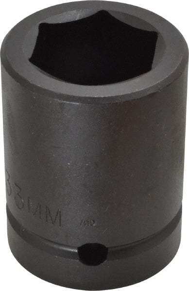 Proto - 1" Drive 33mm Standard Impact Socket - 6 Points, 2-7/16" OAL - USA Tool & Supply
