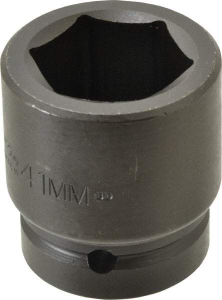 Proto - 1" Drive 41mm Standard Impact Socket - 6 Points, 2-39/64" OAL - USA Tool & Supply
