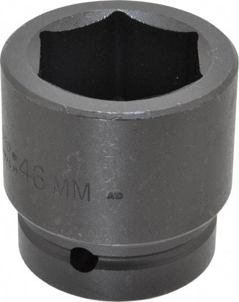 Proto - 1" Drive 46mm Standard Impact Socket - 6 Points, 2-51/64" OAL - USA Tool & Supply