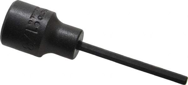 Proto - 3/8" Drive, 1/8" Impact Hex Bit Socket - 1-5/8" Bit Length, 2-23/32" OAL - USA Tool & Supply