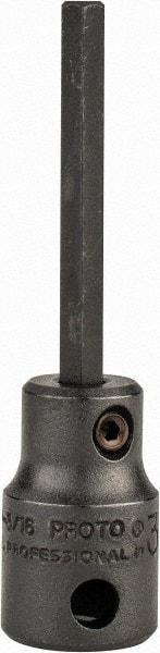 Proto - 3/8" Drive, 3/16" Impact Hex Bit Socket - 1-5/8" Bit Length, 2-23/32" OAL - USA Tool & Supply