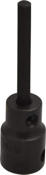 Proto - 3/8" Drive, 5mm Impact Hex Bit Socket - 2-23/32" OAL - USA Tool & Supply