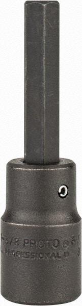 Proto - 1/2" Drive, 3/8" Impact Hex Bit Socket - 1-3/4" Bit Length, 3-1/4" OAL - USA Tool & Supply