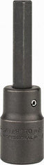 Proto - 1/2" Drive, 3/8" Impact Hex Bit Socket - 1-3/4" Bit Length, 3-1/4" OAL - USA Tool & Supply