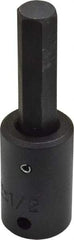 Proto - 1/2" Drive, 1/2" Impact Hex Bit Socket - 1-7/8" Bit Length, 3-5/8" OAL - USA Tool & Supply