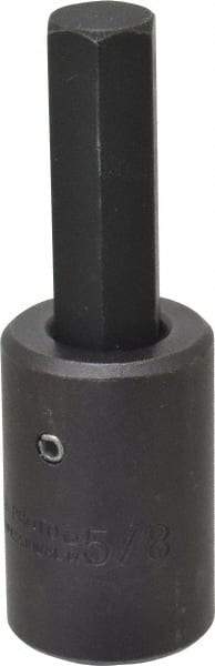Proto - 1/2" Drive, 5/8" Impact Hex Bit Socket - 2" Bit Length, 4" OAL - USA Tool & Supply