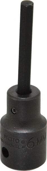 Proto - 1/2" Drive, 6mm Impact Hex Bit Socket - 3-1/4" OAL - USA Tool & Supply