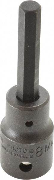 Proto - 1/2" Drive, 8mm Impact Hex Bit Socket - 3-1/4" OAL - USA Tool & Supply