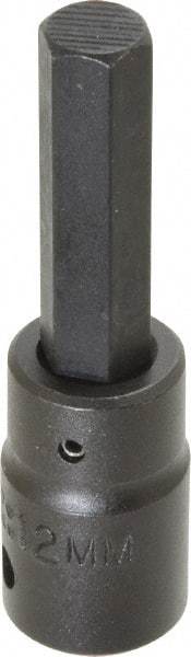 Proto - 1/2" Drive, 12mm Impact Hex Bit Socket - 3-1/4" OAL - USA Tool & Supply