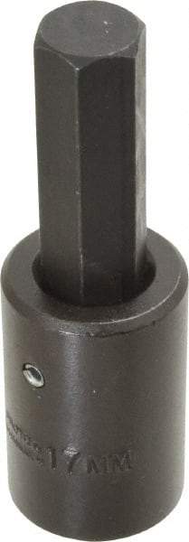 Proto - 1/2" Drive, 17mm Impact Hex Bit Socket - 4" OAL - USA Tool & Supply
