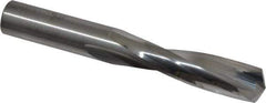Atrax - 25/64" 135° Spiral Flute Solid Carbide Screw Machine Drill Bit - Bright Finish, Right Hand Cut, 1-7/8" Flute Length, 3-1/4" OAL, Split Point, Straight Shank - USA Tool & Supply