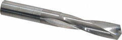 Atrax - 29/64" 135° Spiral Flute Solid Carbide Screw Machine Drill Bit - Bright Finish, Right Hand Cut, 2-1/8" Flute Length, 3-9/16" OAL, Split Point, Straight Shank - USA Tool & Supply
