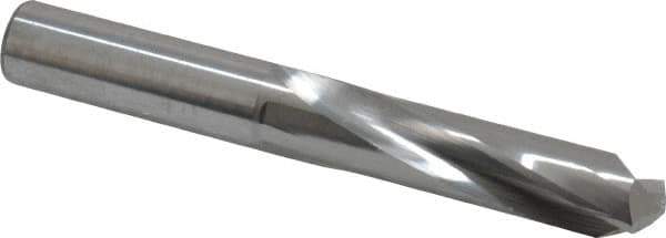Atrax - 15/32" 135° Spiral Flute Solid Carbide Screw Machine Drill Bit - Bright Finish, Right Hand Cut, 2-1/8" Flute Length, 3-5/8" OAL, Split Point, Straight Shank - USA Tool & Supply