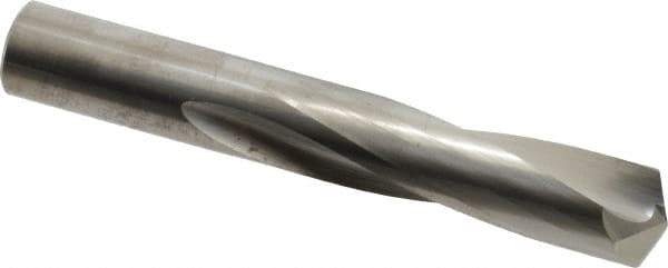 Atrax - 5/8" 135° Spiral Flute Solid Carbide Screw Machine Drill Bit - Bright Finish, Right Hand Cut, 2-3/4" Flute Length, 4-1/4" OAL, Split Point, Straight Shank - USA Tool & Supply