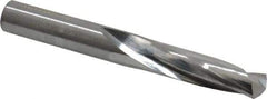 Atrax - 0.413" 135° Spiral Flute Solid Carbide Screw Machine Drill Bit - Bright Finish, Right Hand Cut, 2" Flute Length, 3-3/8" OAL, Split Point, Straight Shank - USA Tool & Supply
