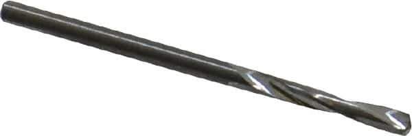 Atrax - #38 135° Spiral Flute Solid Carbide Screw Machine Drill Bit - Bright Finish, Right Hand Cut, 13/16" Flute Length, 1-13/16" OAL, Split Point, Straight Shank - USA Tool & Supply