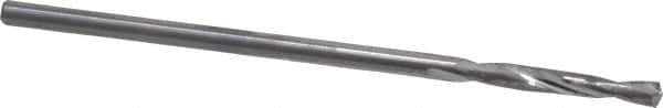 Atrax - #53 135° Spiral Flute Solid Carbide Screw Machine Drill Bit - Bright Finish, Right Hand Cut, 1/2" Flute Length, 1-1/2" OAL, Split Point, Straight Shank - USA Tool & Supply