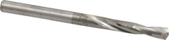 Atrax - 0.1575" 135° Spiral Flute Solid Carbide Screw Machine Drill Bit - Bright Finish, Right Hand Cut, 1-1/16" Flute Length, 2-1/8" OAL, Split Point, Straight Shank - USA Tool & Supply