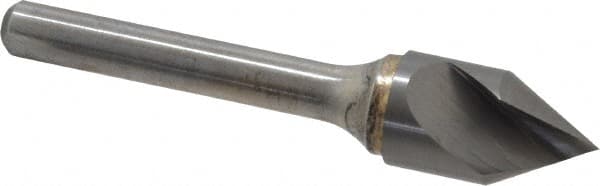 Atrax - 1/2" Head Diam, 1/4" Shank Diam, 1 Flute 60° Solid Carbide Countersink - USA Tool & Supply