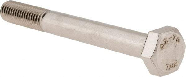 Value Collection - M10x1.50mm Metric Coarse, 90mm Length Under Head Hex Head Cap Screw - Partially Threaded, Grade 18-8 Stainless Steel, Uncoated, 17mm Hex - USA Tool & Supply