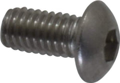 Value Collection - M3x0.50 Metric Coarse Hex Socket Drive, Button Screw - Grade 18-8 & Austenitic A2 Stainless Steel, Uncoated, Fully Threaded, 6mm Length Under Head - USA Tool & Supply