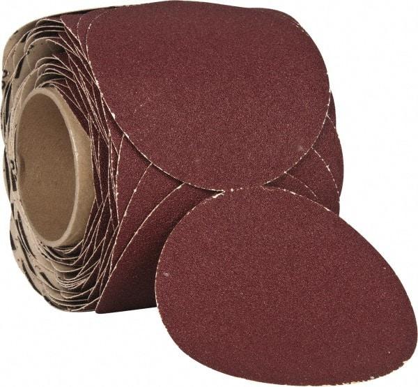 3M - 5" Diam, 60 Grit Ceramic Adhesive PSA Disc - Medium Grade, Red, F Weighted Backing, Flexible, Use with Random Orbital Sanders - USA Tool & Supply