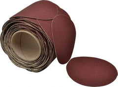 3M - 5" Diam, 80 Grit Ceramic Adhesive PSA Disc - Medium Grade, Red, F Weighted Backing, Flexible, Use with Random Orbital Sanders - USA Tool & Supply