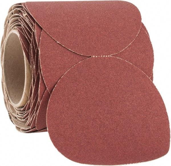 3M - 5" Diam, 100 Grit Ceramic Adhesive PSA Disc - Fine Grade, Red, F Weighted Backing, Flexible, Use with Random Orbital Sanders - USA Tool & Supply