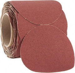 3M - 5" Diam, 100 Grit Ceramic Adhesive PSA Disc - Fine Grade, Red, F Weighted Backing, Flexible, Use with Random Orbital Sanders - USA Tool & Supply