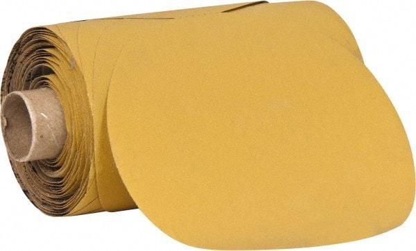 3M - 5" Diam, 180 Grit Aluminum Oxide Adhesive PSA Disc - Very Fine Grade, Gold, Polyester Backing, Flexible, Use with Random Orbital Sanders - USA Tool & Supply