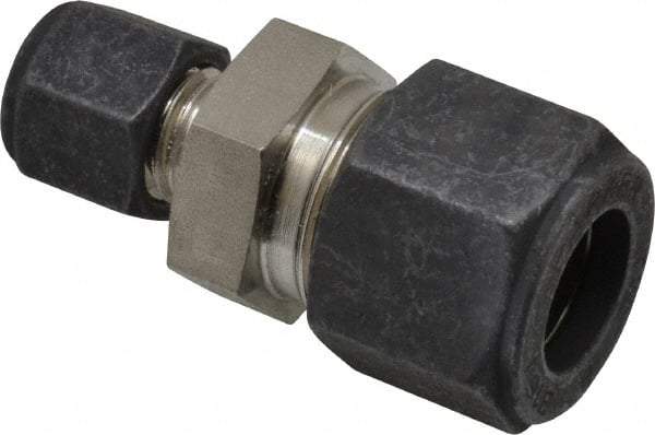 Parker - 1/2 x 1/4" OD, Stainless Steel Union - 13/16" Hex, Comp x Comp Ends - USA Tool & Supply