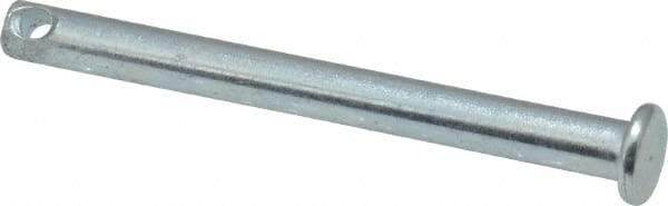 Made in USA - 3/16" Pin Diam, 2" OAL, Standard Clevis Pin - 3/32" Hole, 1-29/32" Usable Length, Zinc-Plated Steel - USA Tool & Supply